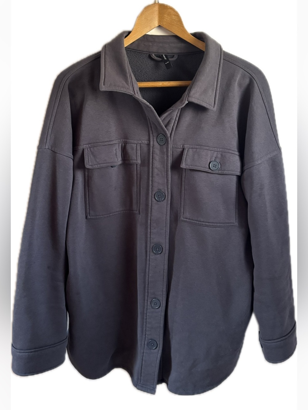 Lazypants Charcoal Button-Up Fleece Shacket